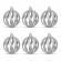 Set decor brad - globuri argintii strălucitoare - 7 cm - 6 buc/pachet