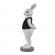 Figurina iepuras paste boy polirasina neagra alba 5x5x15 cm