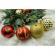 Set de 24 ornamente de brad, flippy, de tip glob, rosu/ auriu, cu ø de 8 cm, din plastic, cu finisaj sclipitor , cutie  19  cm lungime x 42  cm inaltime x 19  cm adancime
