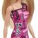 Barbie papusa clasica blonda cu rochita roz cu imprimeu barbie