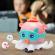 Caracatita interactiva de jucarie, cu 2 minge,  jucarie electrica cu muzica, roz, pentru copii, 17 cm