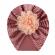 Caciulita tip turban din catifea cu floare aplicata (marime disponibila: 3-6