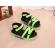 Sandale negre cu barete verde neon (marime disponibila: marimea 30)